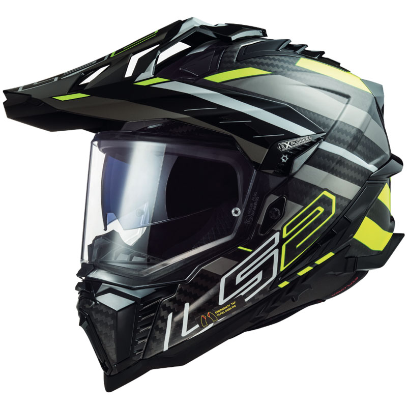 Casco Integrale Adventure LS2 MX701 EXPLORER CARBON Edge yellow Helmet