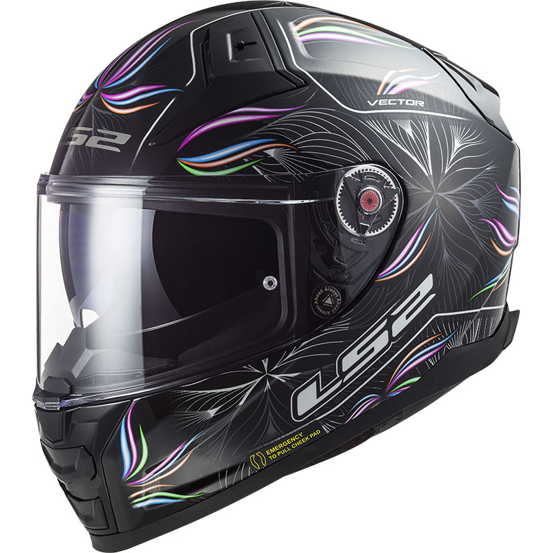 Casco Integrale donna moto LS2 FF811 VECTOR II 2 Tropical nero bianco black white helmet