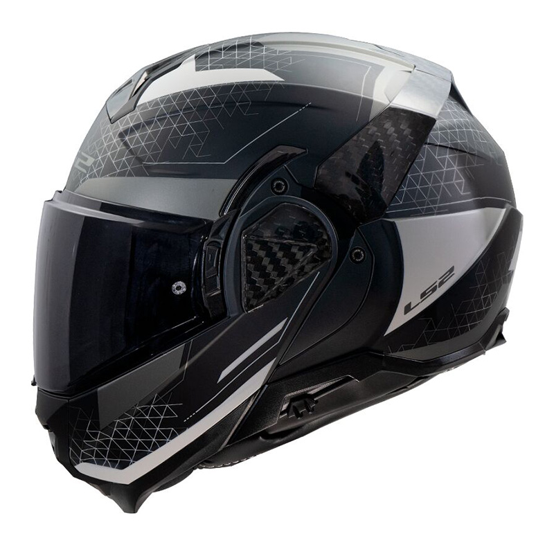 Casco modulare LS2 FF910 ADVANT II 2 Astral Nero Grigo Black grey Matt FLIP-BACK helmet