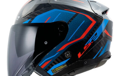 Casco JET LS2 OF603 Infinity 2 Carbon Urus Blu Red helmet
