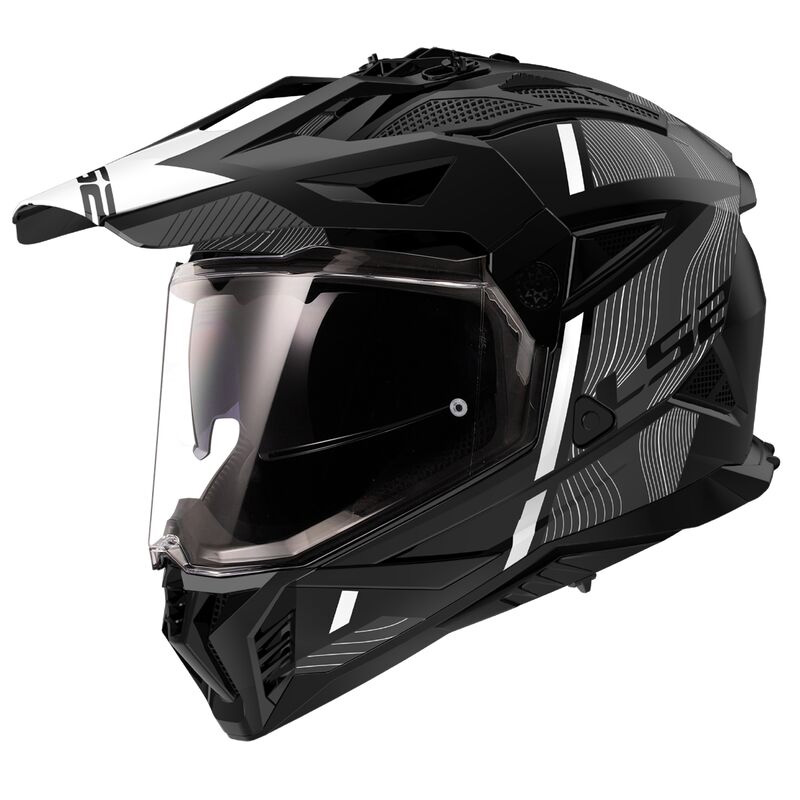 Casco Integrale Adventure LS2 MX702 Pioneer 2 Hill nero opaco matt black helmet