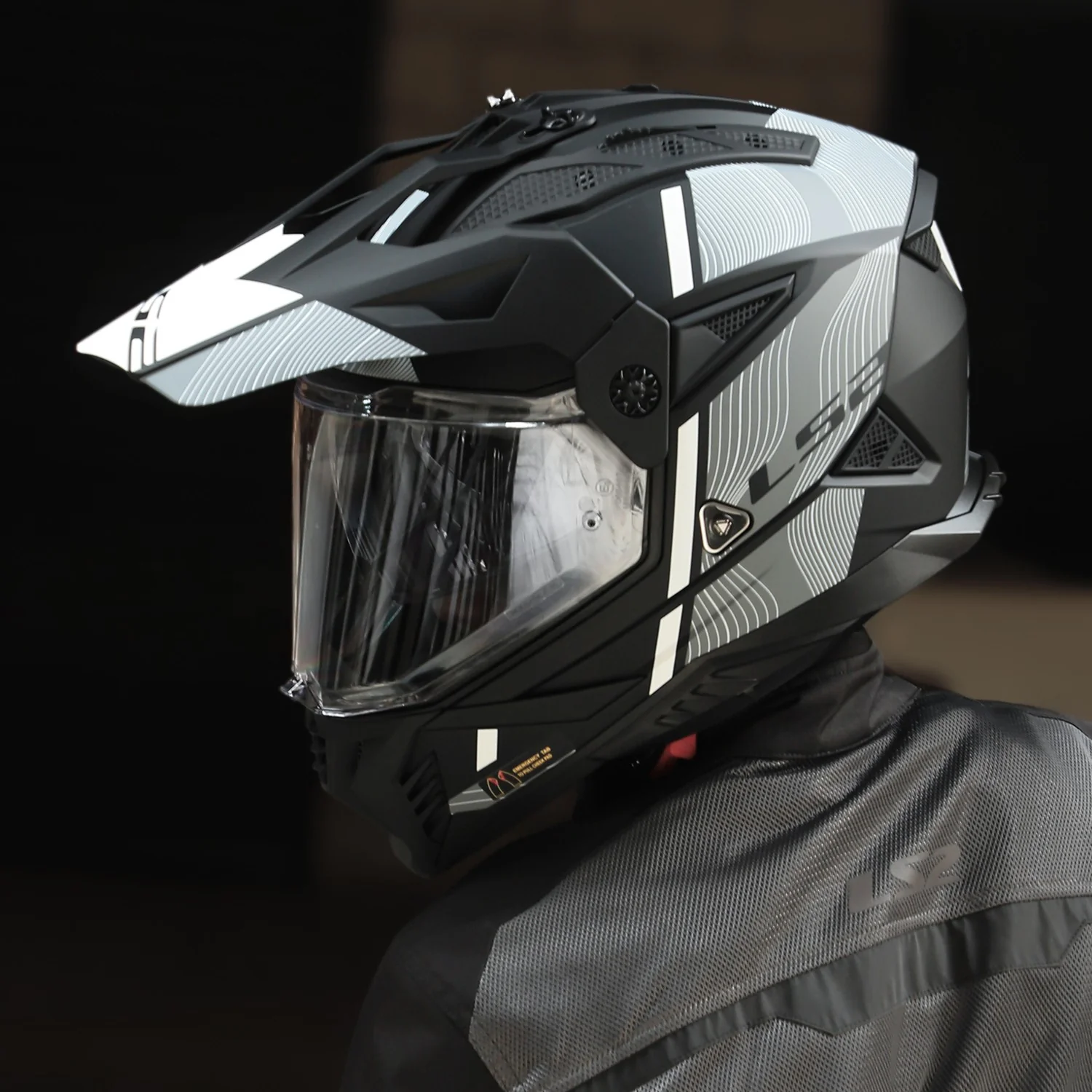 Casco Integrale Adventure LS2 MX702 Pioneer 2 Hill nero opaco matt black helmet