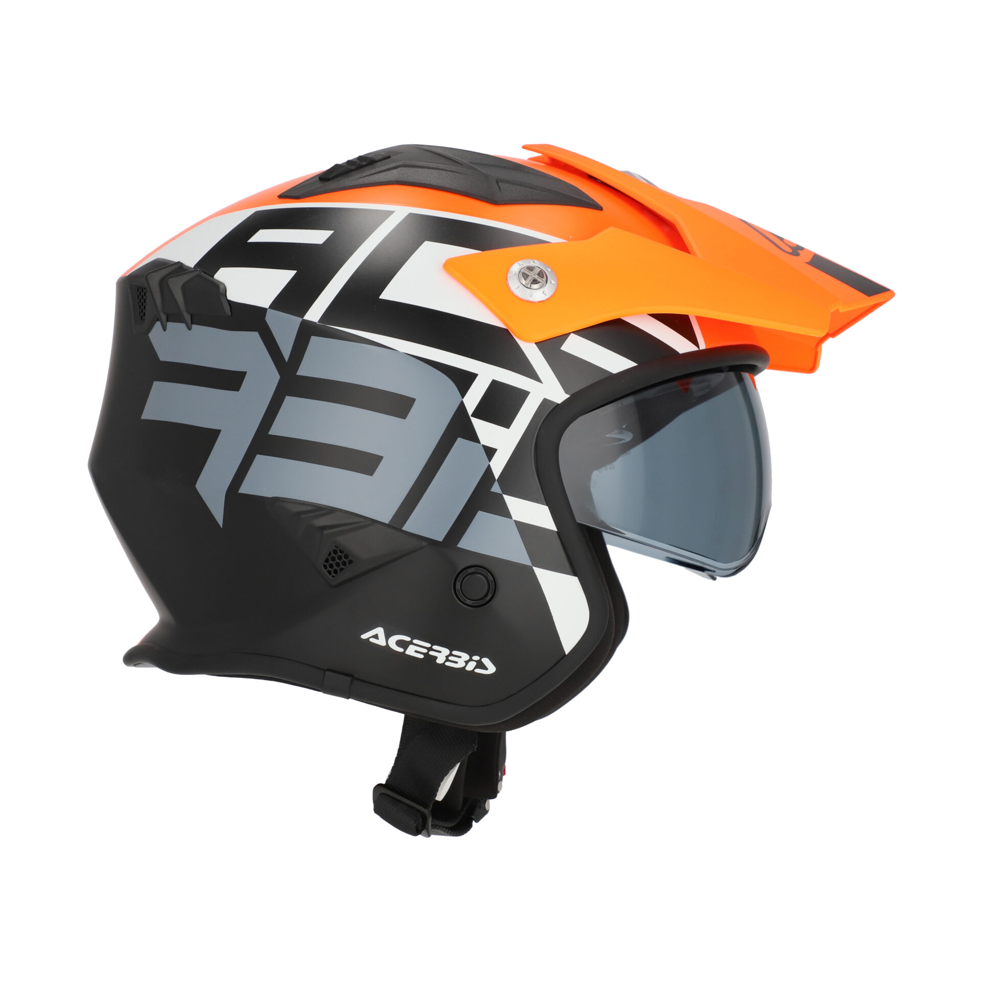 Casco JET Acerbis Aria Sport Graphic Nero Arancione Black Orange helmet
