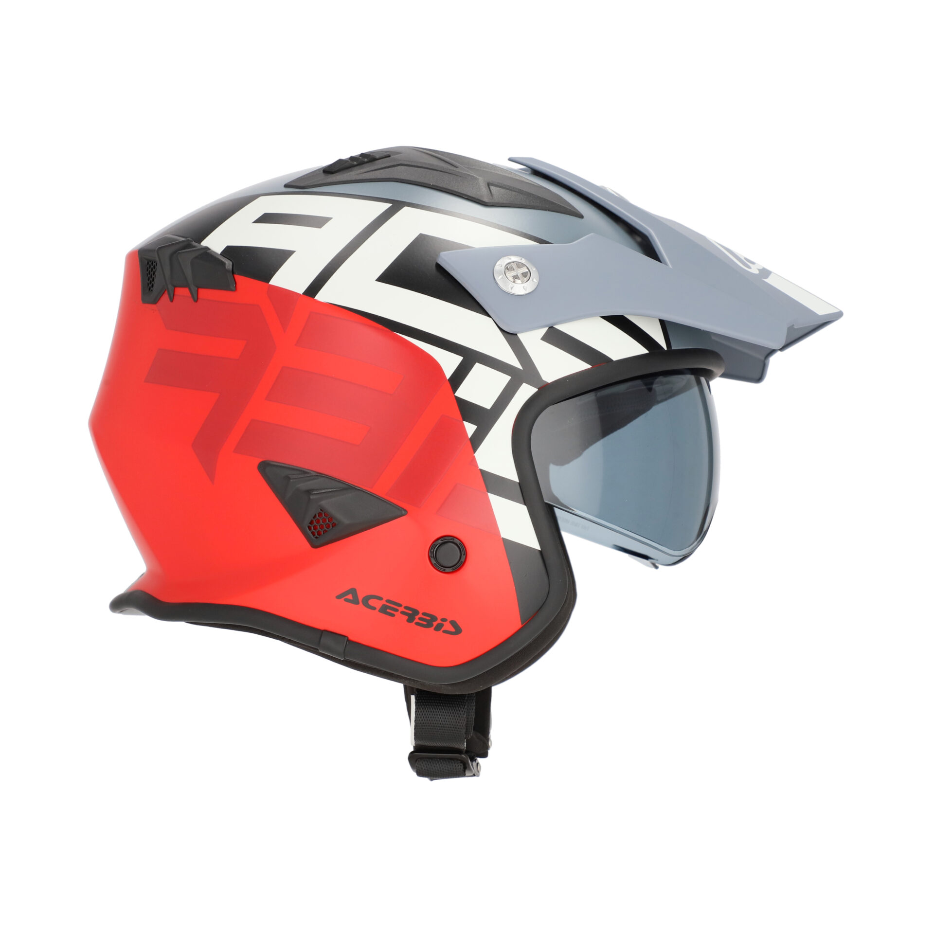 Casco JET Acerbis Aria Sport Graphic grigio rosso grey red helmet