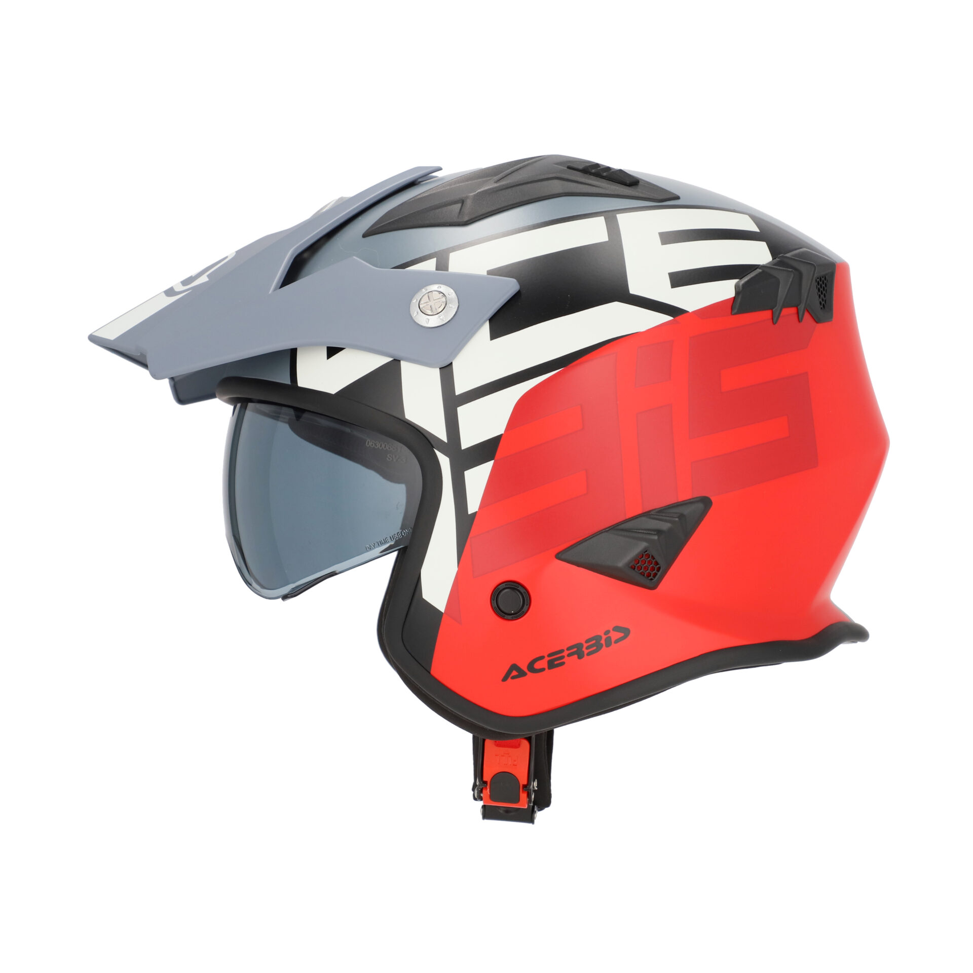 Casco JET Acerbis Aria Sport Graphic grigio rosso grey red helmet