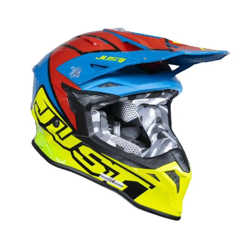 Casco cross JUST1 J39 THRUSTER Giallo Rosso Yellow Red helmet casque