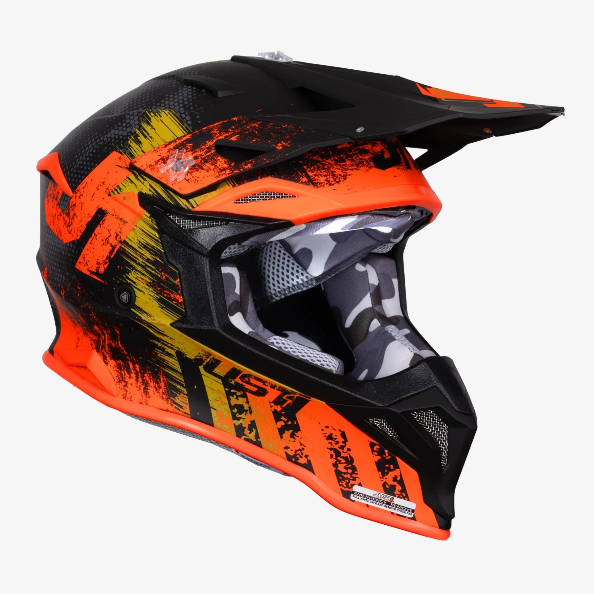Casco cross JUST1 J39 STORM Arancione Orange helmet casque