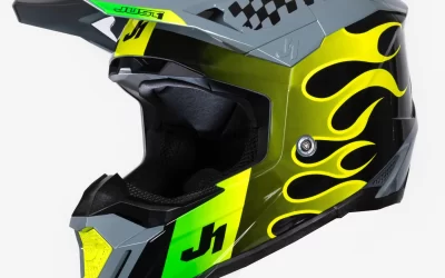 Casco cross JUST1 J40 Sixties Yellow Black Grey helmet casque