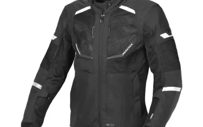 Giacca Moto Estiva Macna Tondo Nero Impermeabile Uomo