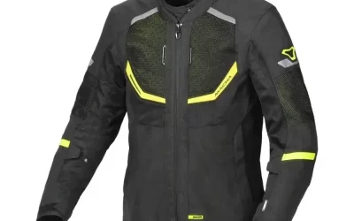 Giacca Moto Estiva Macna Tondo Black Yellow Impermeabile Uomo