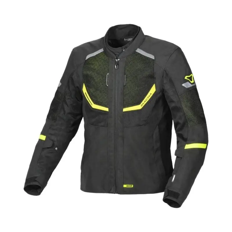 Giacca Moto Estiva Macna Tondo Black Yellow Impermeabile Uomo