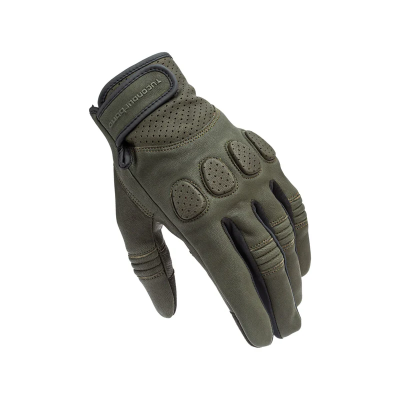 Guanti Vintage Pelle Tucano Urbano GIG PRO Dark Green moto gloves