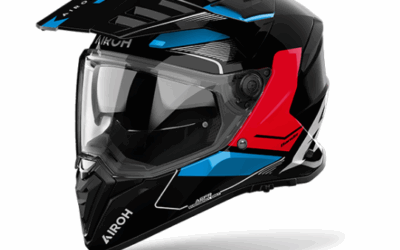 Casco Adventure Airoh BANDIT Tune Blue Red Gloss helmet casque