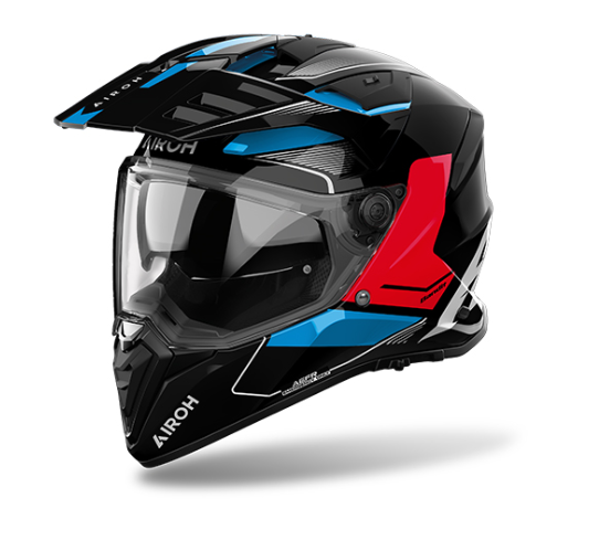 Casco Adventure Airoh BANDIT Tune Blue Red Gloss helmet casque