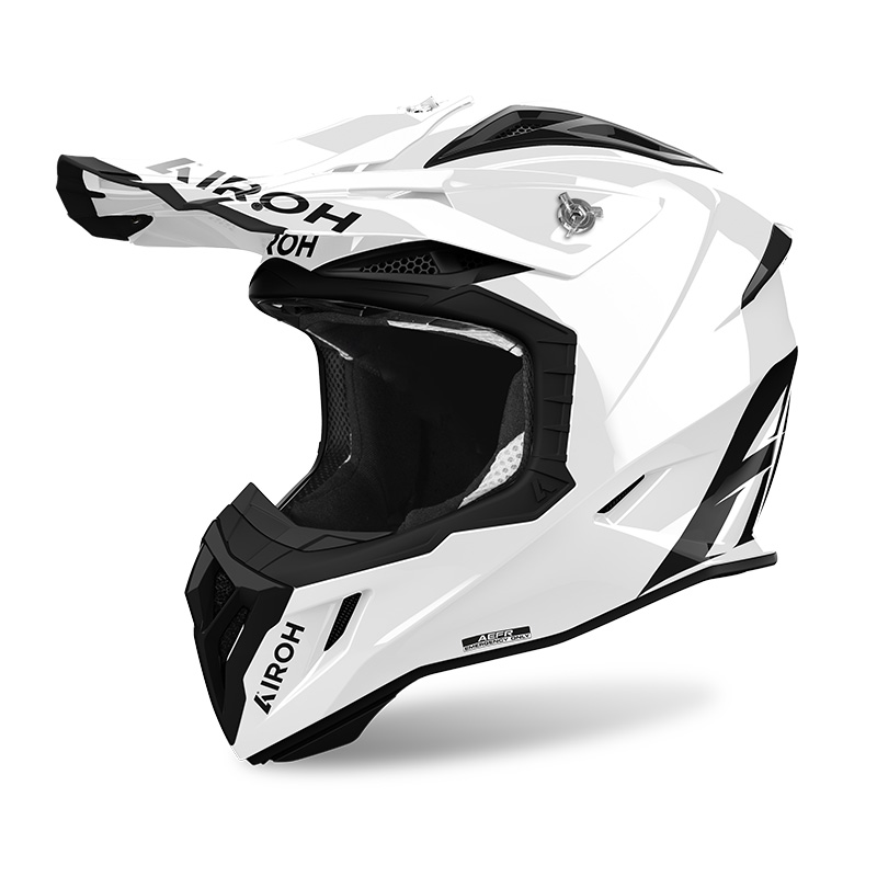 Casco moto cross fibra Airoh Aviator Ace 2 bianco white helmet casque enduro motard off road