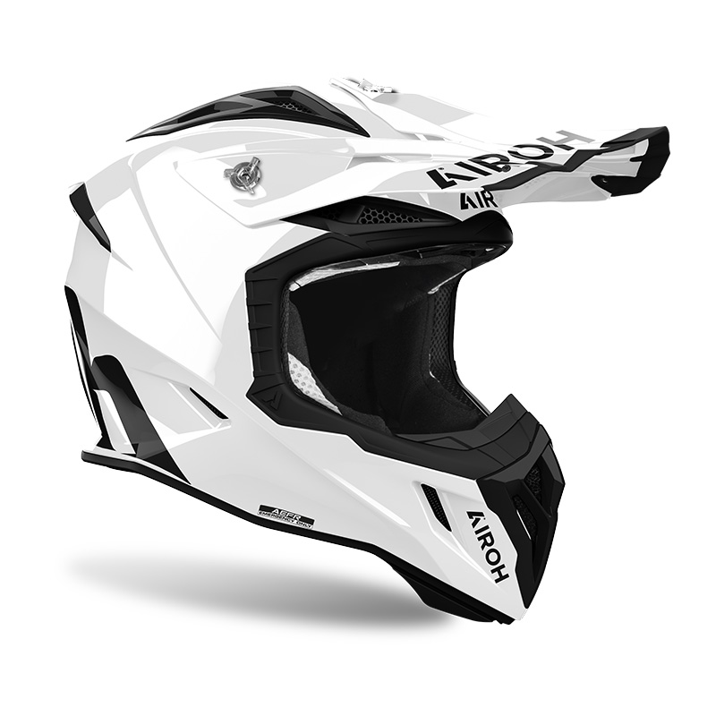 Casco moto cross fibra Airoh Aviator Ace 2 bianco white helmet casque enduro motard off road
