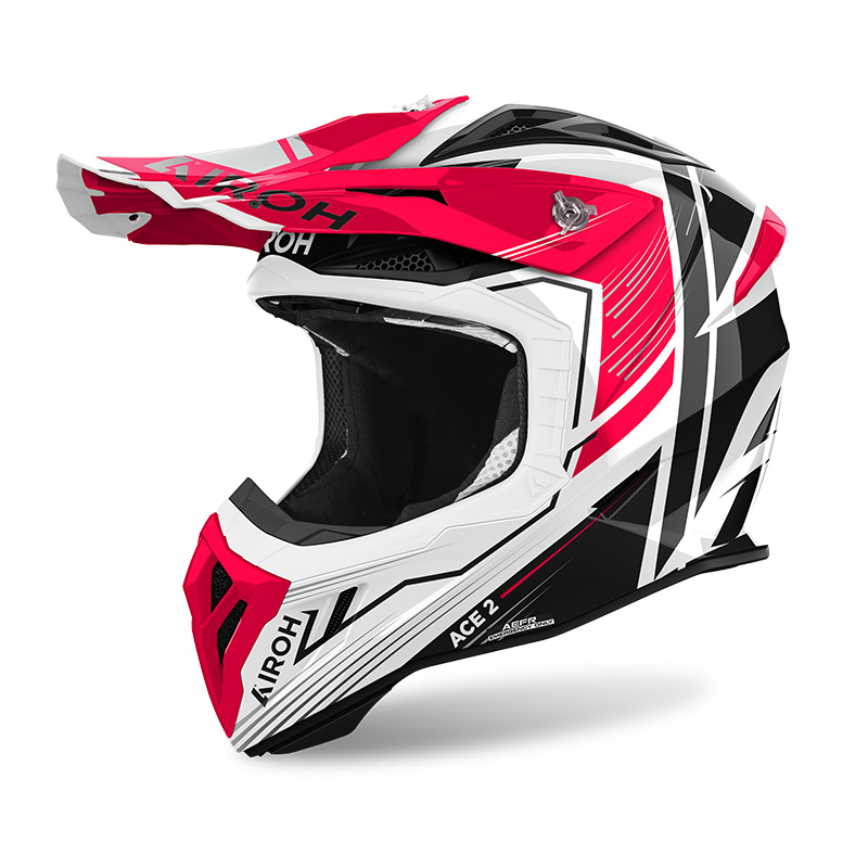 Casco moto cross fibra Airoh Aviator Ace 2 Engine Rosso Red helmet casque enduro motard off road