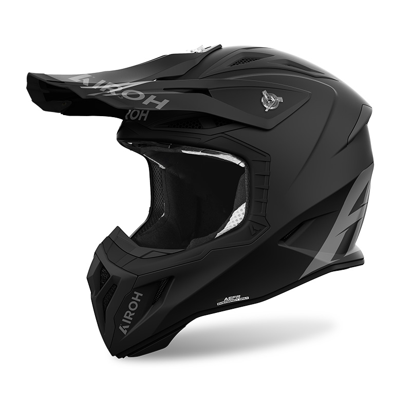 Casco moto cross fibra Airoh Aviator Ace 2 nero opaco black matt helmet casque enduro motard off road