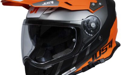 Casco adventure JUST1 J34 Pro Outerspace Orange Fluo helmet casque