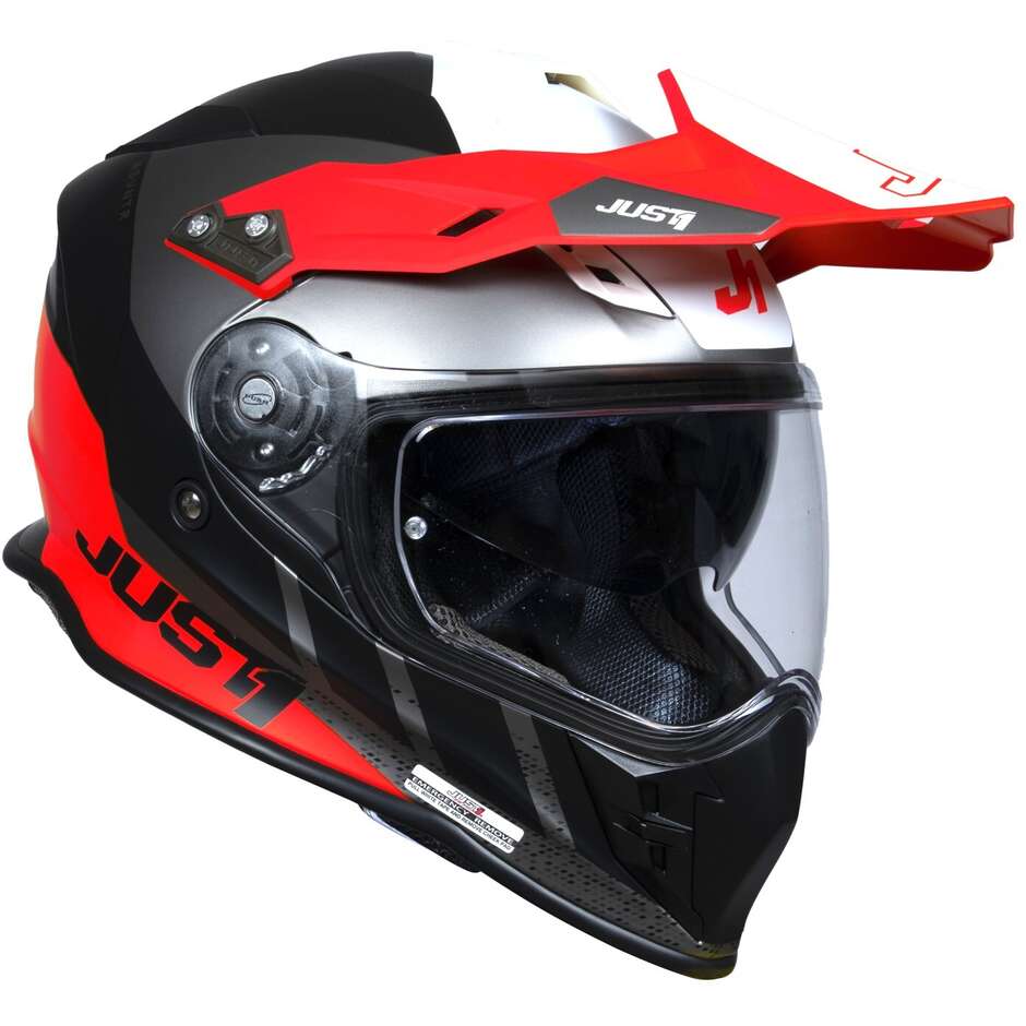 Casco adventure JUST1 J34 Pro Outerspace Rosso Red helmet casque