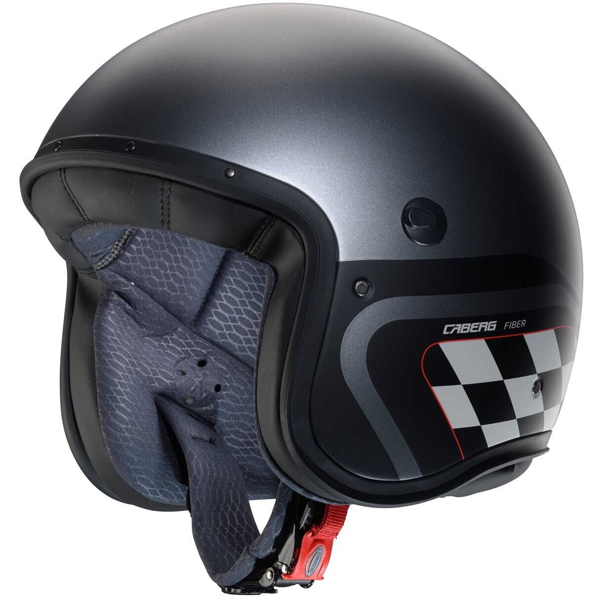 Casco jet fibra Vintage Caberg Freeride X Daytona Matt gunmetal black white scrambler custom cafe racer helmet