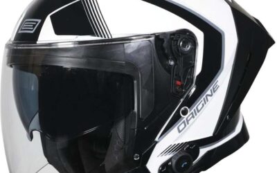 Casco JET Origine Aprica BT Essential Black white interfono integrato helmet
