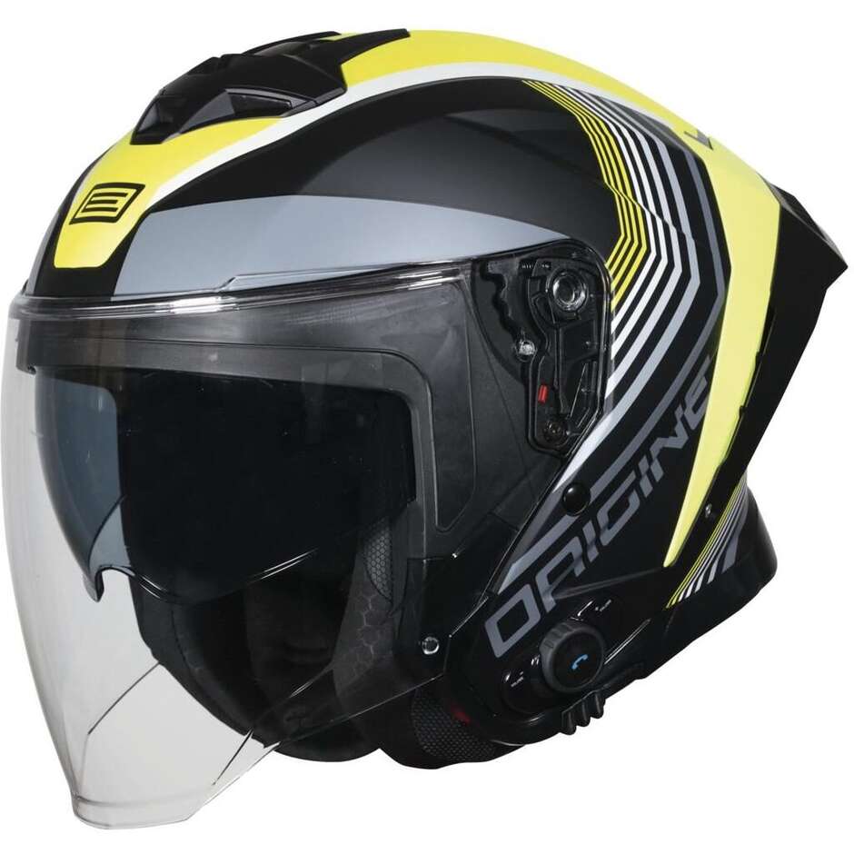 Casco JET Origine Aprica BT Shade giallo yellow interfono integrato helmet