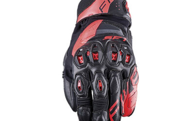 Guanti Moto Five SF1 Black Red Leather Pelle Gloves uomo