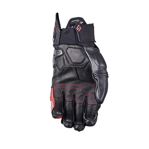 Guanti Moto Five SF1 Black Red Leather Pelle Gloves uomo
