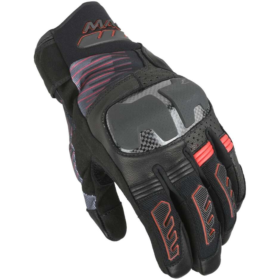 Guanti Moto Estivi Macna Rime 2.0 Black Red Uomo Moto