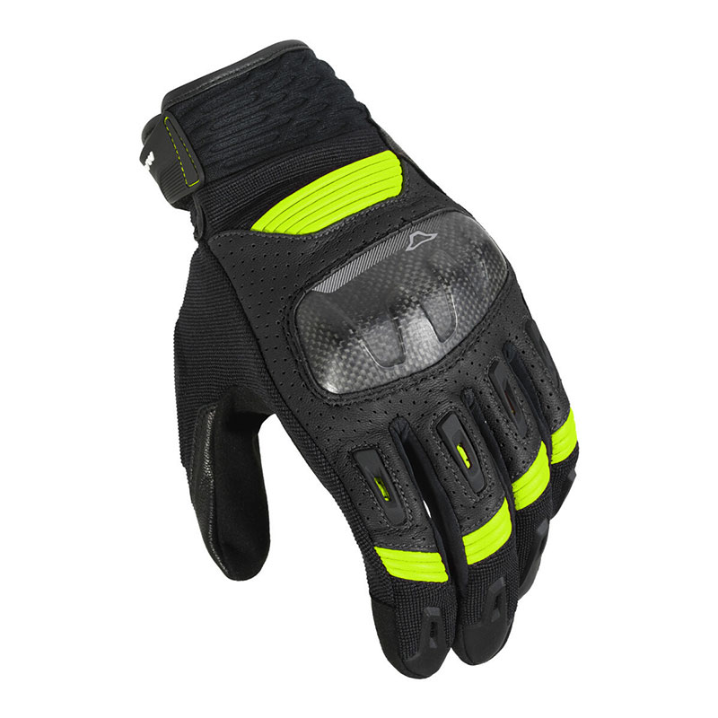 Guanti Moto Estivi Macna Rime Black Yellow Fluo Uomo Moto