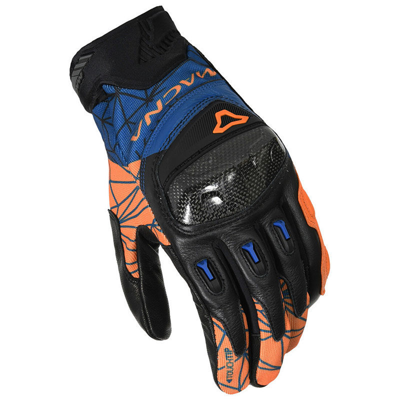 Guanti Moto Estivi Macna Rocco Orange Blue Uomo Moto