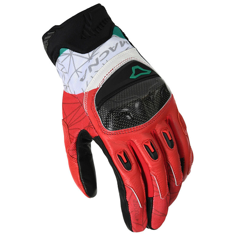Guanti Moto Estivi Macna Rocco White Red Uomo Moto