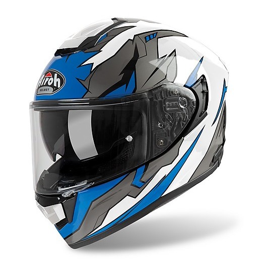 Casco integrale fibra moto Airoh St 501 Bionic Blu helmet casque