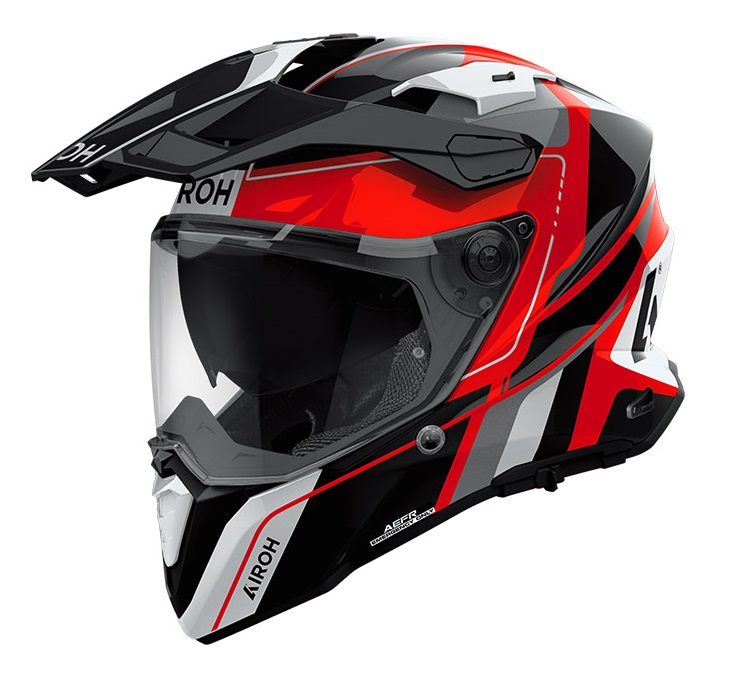 Casco Airoh Commander 2 SKIP rosso red integrale moto on off adventure enduro motard helmet casque