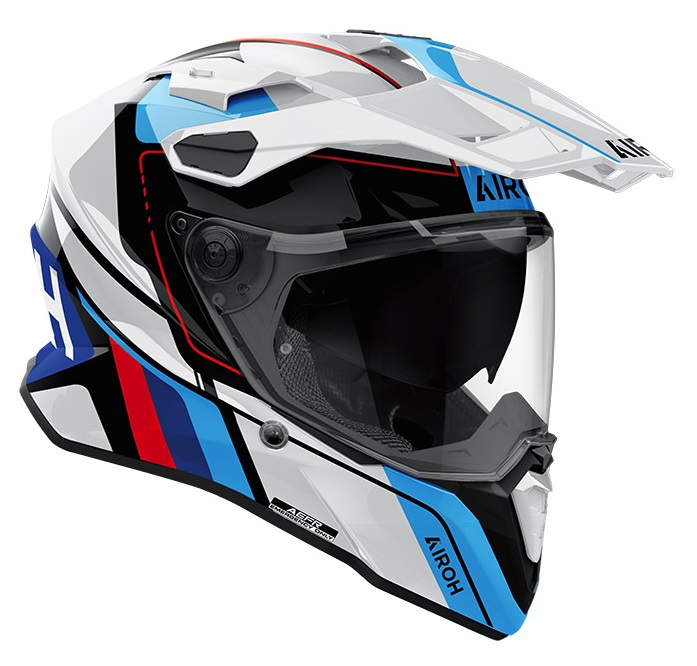 Casco Airoh Commander 2 SKIP bianco rosso blu white red integrale moto on off adventure enduro motard helmet casque