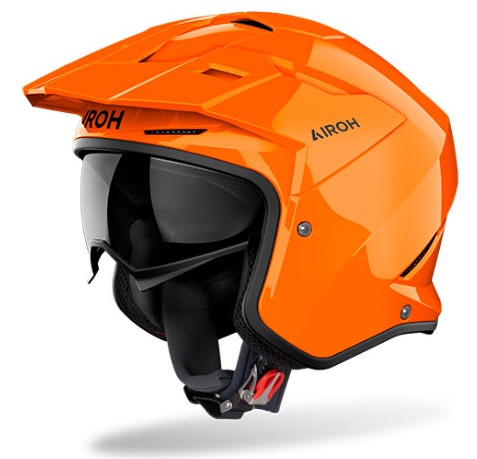 Casco jet moto Airoh Kombakt Color arancione orange helmet casque