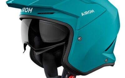 Casco jet Airoh Kombakt petrol green helmet casque
