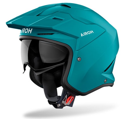 Casco jet moto Airoh Kombakt Color verde petrol green helmet casque