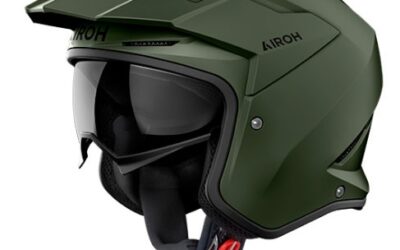 Casco jet Airoh Kombakt green military helmet casque
