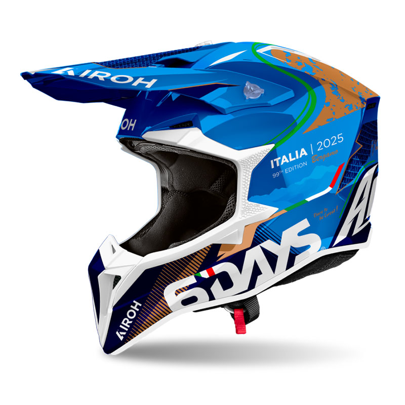 Casco moto cross Airoh Wraaap 6 SIX DAYS ITALIA ITALY enduro motard off road helmet casque