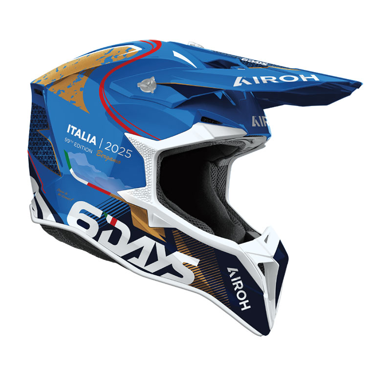 Casco moto cross Airoh Wraaap 6 SIX DAYS ITALIA ITALY enduro motard off road helmet casque