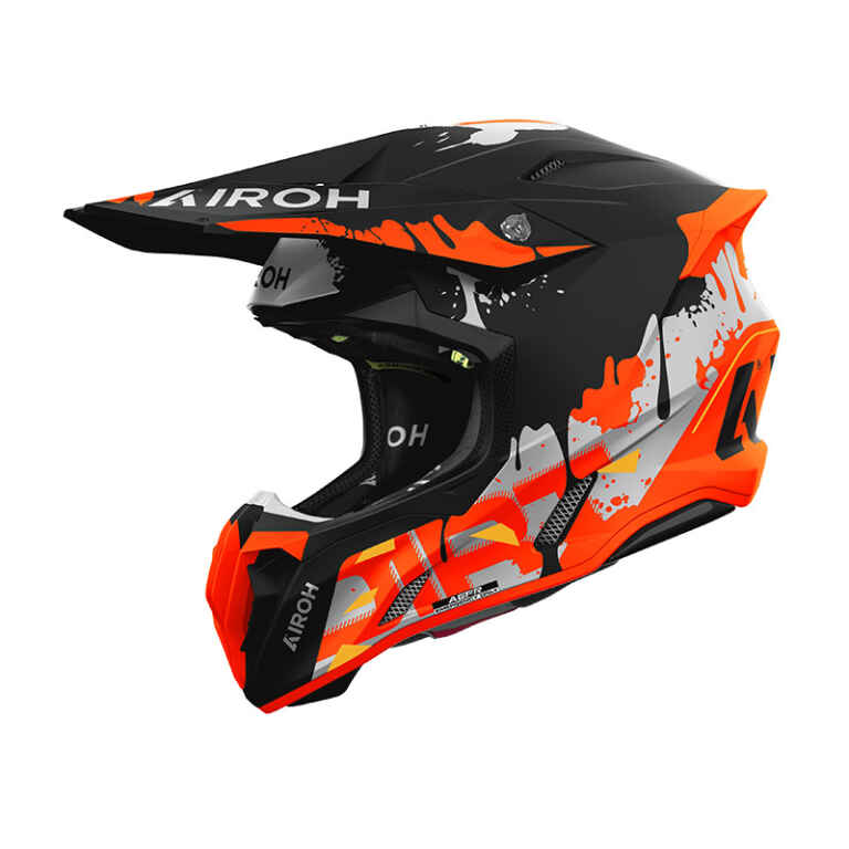 Casco moto cross Airoh Twist 3 Dirt Matt arancione orange helmet casque enduro motard off road fuoristrada