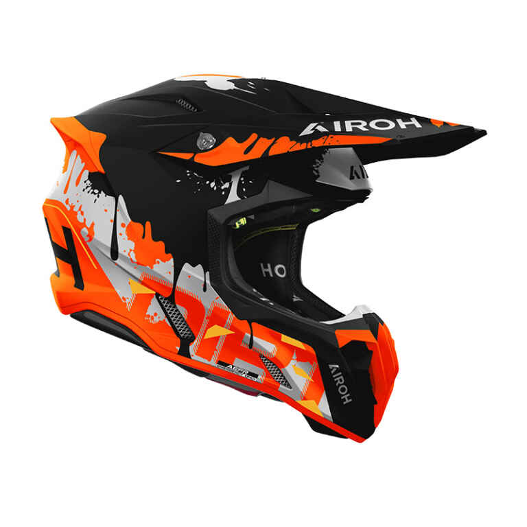 Casco moto cross Airoh Twist 3 Dirt Matt arancione orange helmet casque enduro motard off road fuoristrada
