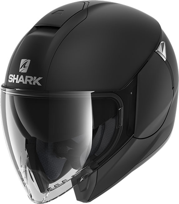 Casco jet Shark Citycruiser nero opaco Mat black helmet casque