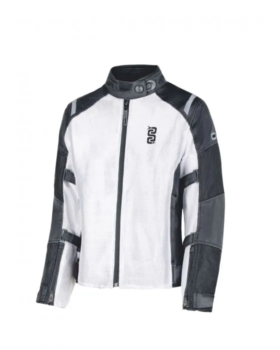 Giacca Moto Estiva Traforata OJ Flow Lady Black White Donna