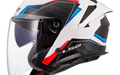 Casco JET LS2 OF618 VERSO 2 AIR white red blu helmet