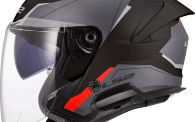 Casco JET LS2 OF618 VERSO 2 AIR black grey red helmet