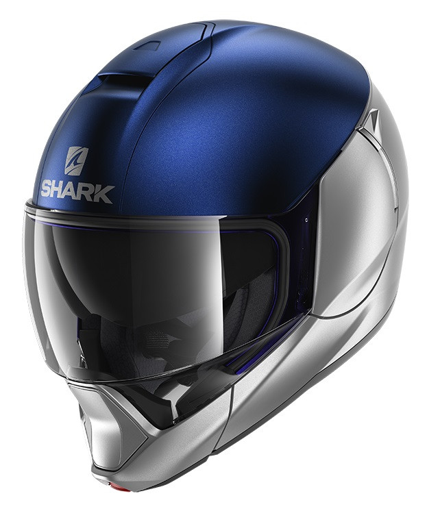 Casco jet Shark Evojet Dual Blu silver SBS helmet casque