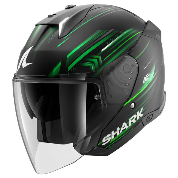 Casco jet Shark Skwal I3 Jet Light Blur Verde Green KRW helmet casque